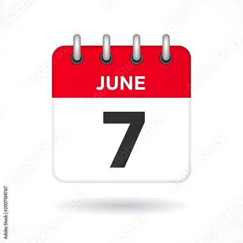 June 7th calendar page icon.