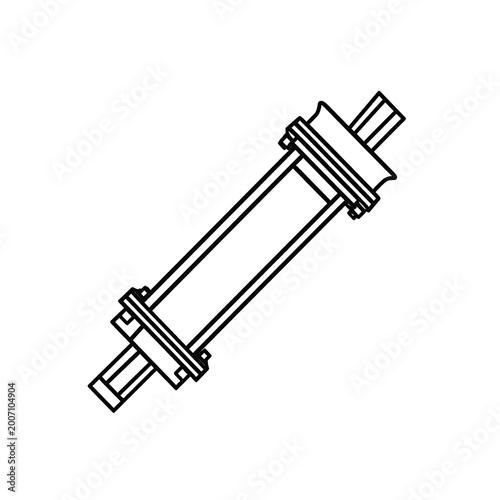 Mechanical cylindrical shaft component diagram.