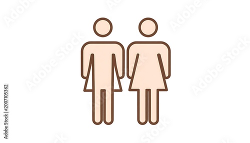 Simple human couple standing together.