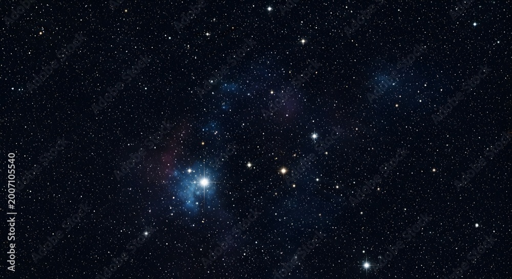Naklejka premium Blue planet in a galaxy with stars and stardust