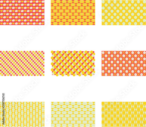 Colorful Patchwork Geometric Patterns Vector Illustration