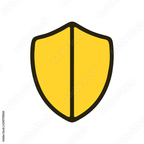 Free Download Yellow shield icon isolated security protection defense concept on white - GFXLoad
