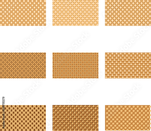 Navy Blue and Beige Plaid Pattern Background Illustration