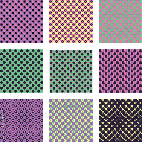 Abstract Geometric Plaid Background with Colorful Pastel Gradients
