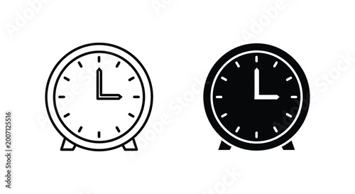 Free Download Alarm clock silhouettes with time set to nine o clock silhouette - GFXLoad