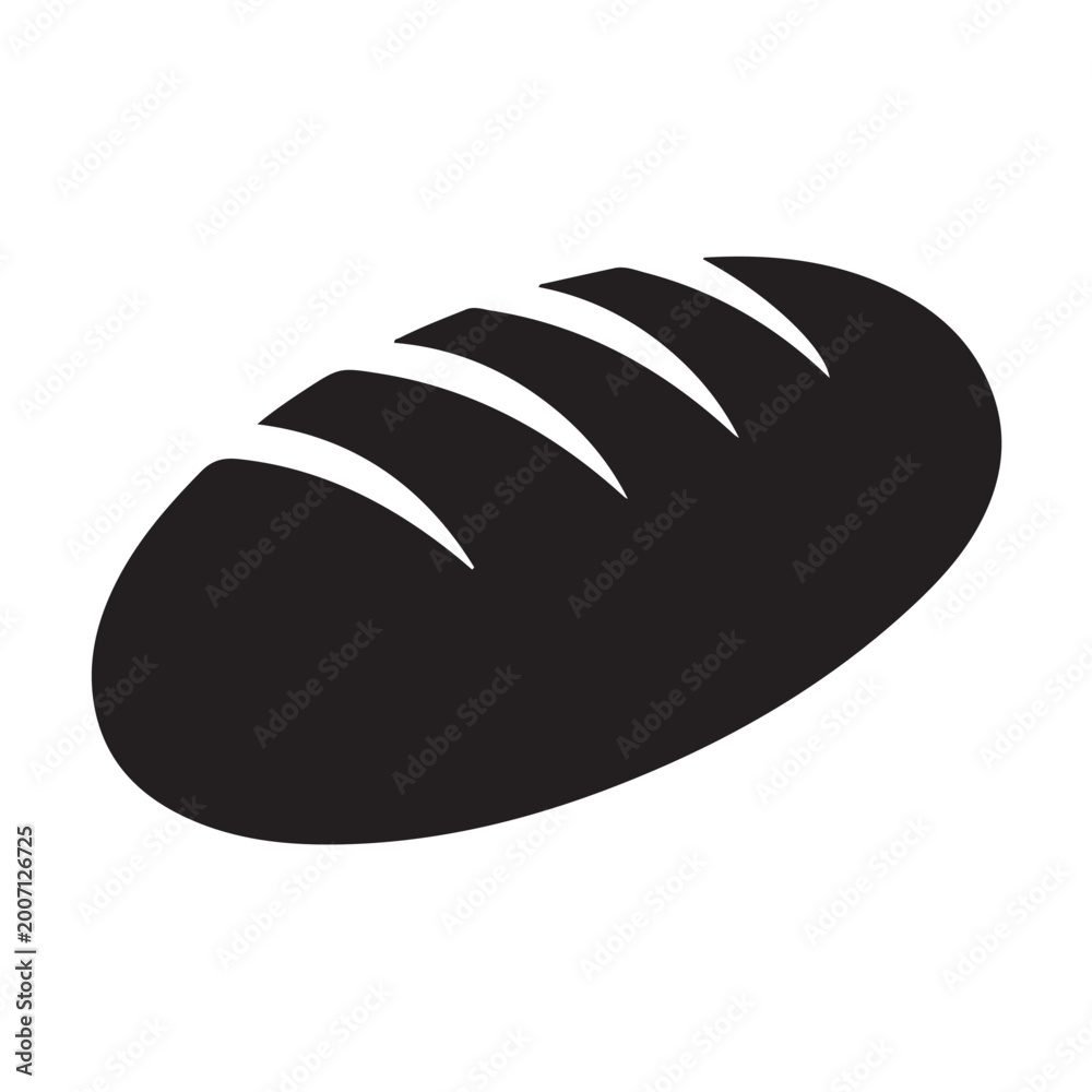 Obraz premium Slices of bread in black and white illustrations, white bread set icon logo symbol vector design illustration, Bread loaf icon design concept. vector flat icons