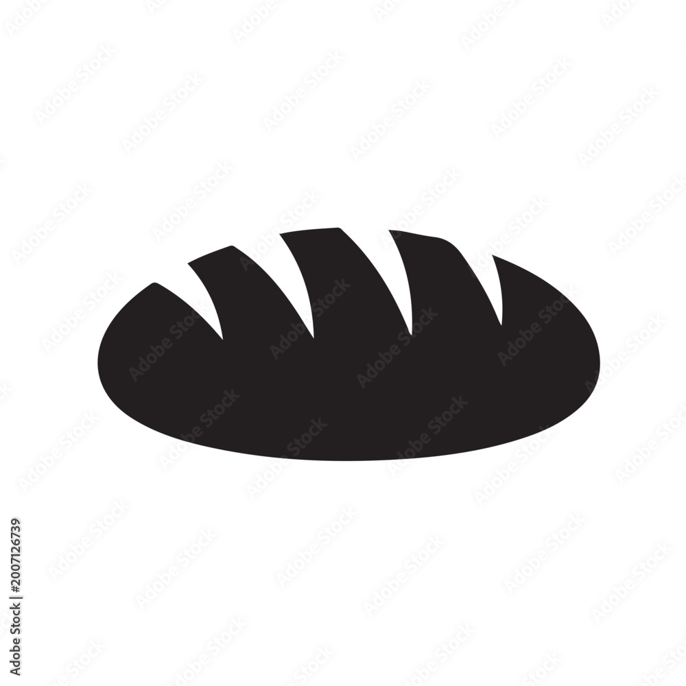 Obraz premium Slices of bread in black and white illustrations, white bread set icon logo symbol vector design illustration, Bread loaf icon design concept. vector flat icons