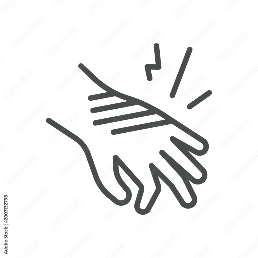 Obraz premium Itchy skin thin line icon for itching, dermatitis and skin irritation. Editable stroke. Vector illustration.