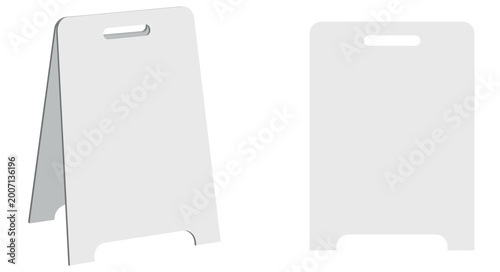 Cuadro en lienzo Set of blank display stands including one 3D version and one flat version for advertising and product presentation