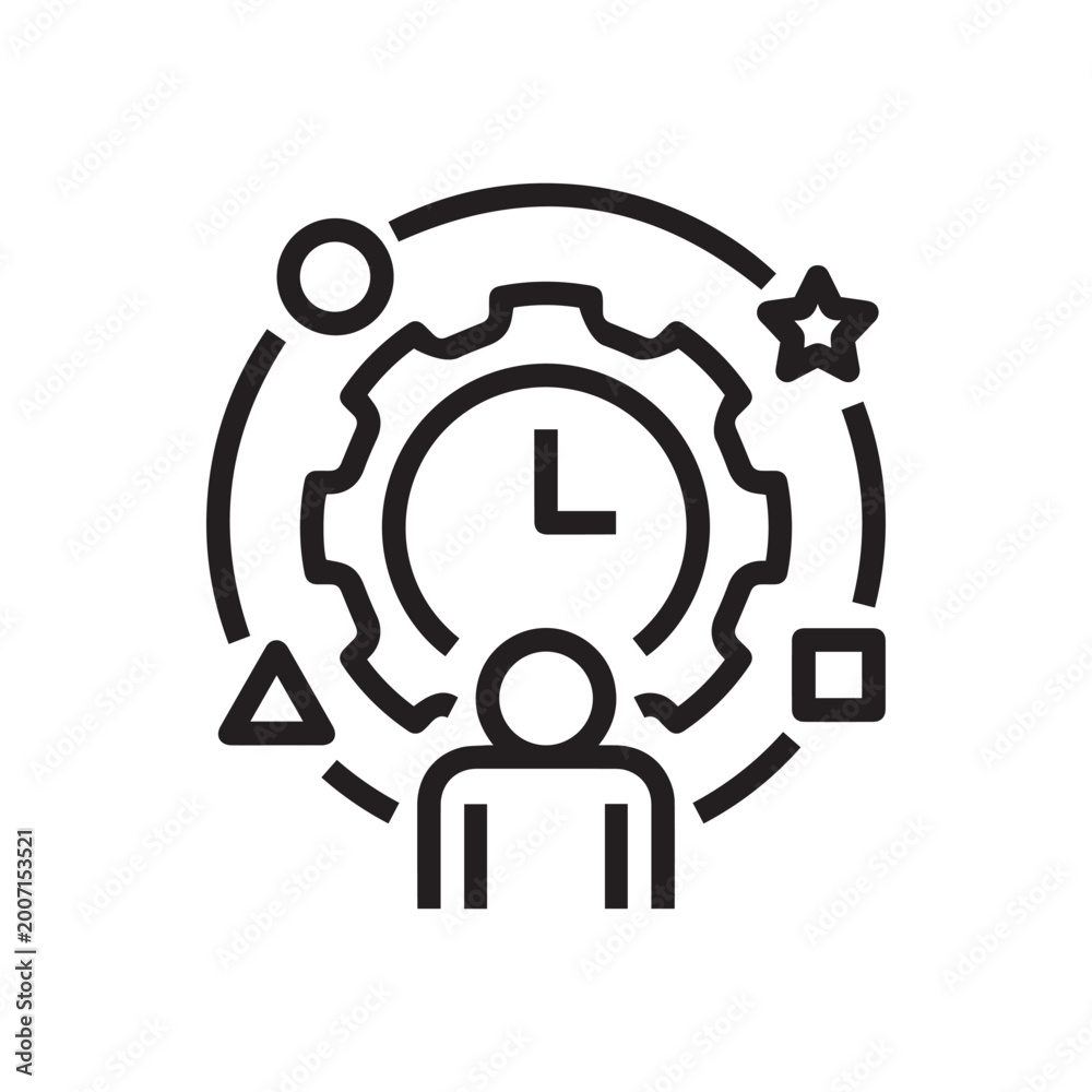 Fototapeta premium Efficient Work Environments Icon Line Vector Illustration