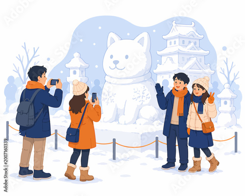 Winter festival fun and snow sculptures