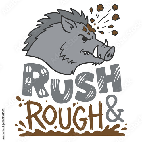 Slika na platnu Cartoon Wild Boar Head Profile.