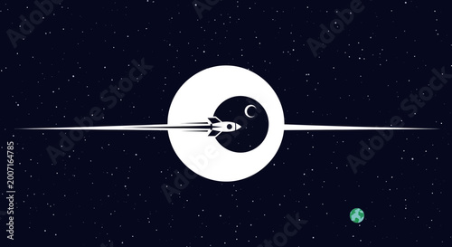 Foto Space Station Orbiting Planet Satellite.