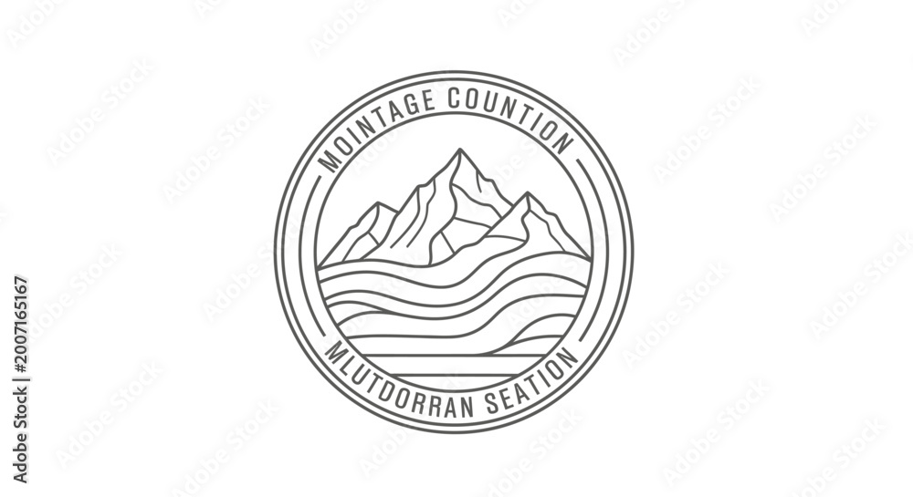 Obraz premium Vintage Country Mountain Station Logo.