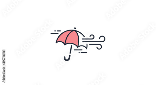 Fotografie Umbrella in the strong wind.