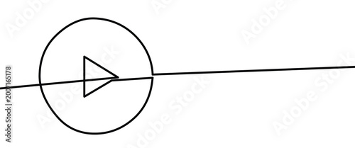 One continuous line art image of the Play button sign