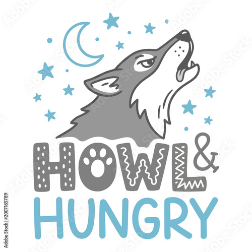 Slika na platnu Wolf Howling At The Moon Hungry.
