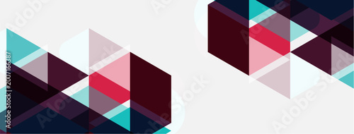 Foto Abstract geometric shapes overlap, creating dynamic composition