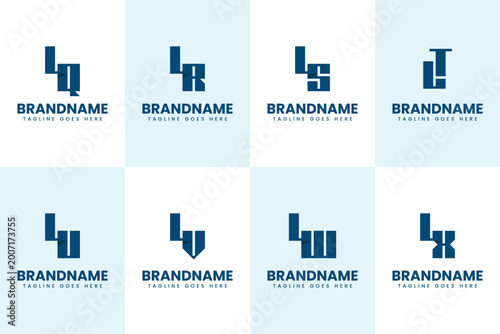 Foto Letters LQ LR LS LT LU LV LW LX Logo Monogram Set