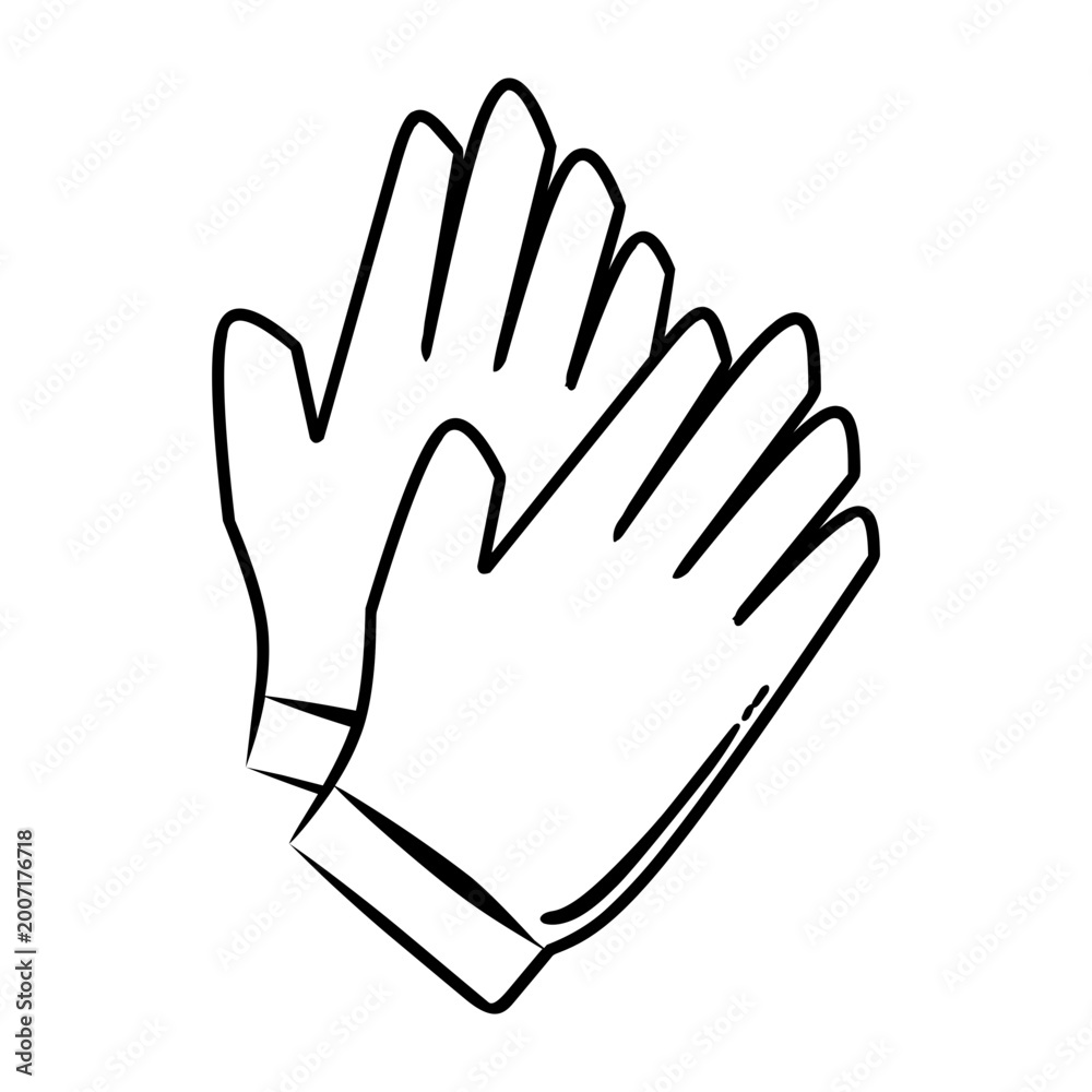 Obraz premium Simple black outline of an open hand