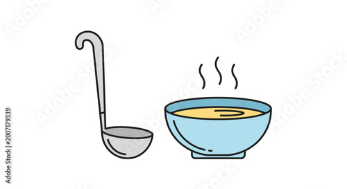 Photography A bowl of soup with spoon.