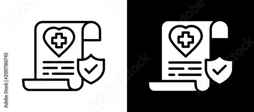 Health Regulation Icon Set In Black And White Filled Style Collection