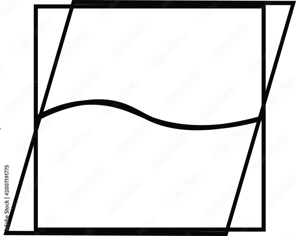 Fototapeta premium Black and white geometric abstract with wavy line