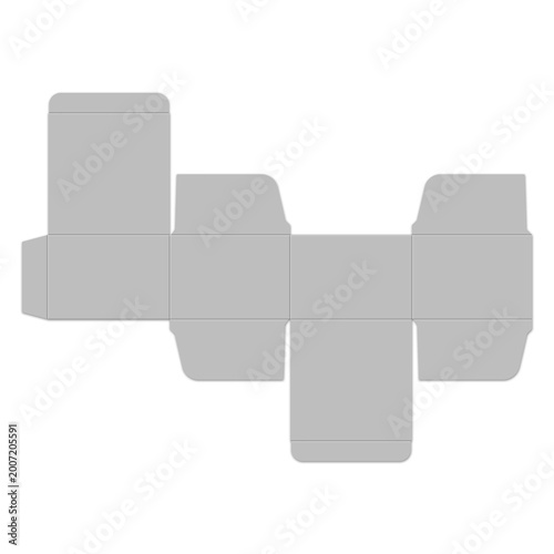 Obraz na plátně Cosmetic folding box dieline template with flat layout for skincare and beauty p