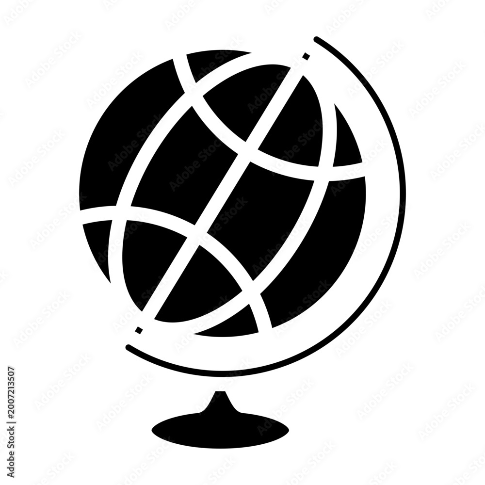 Obraz premium Globe with Stand Vector Glyph Icon Design