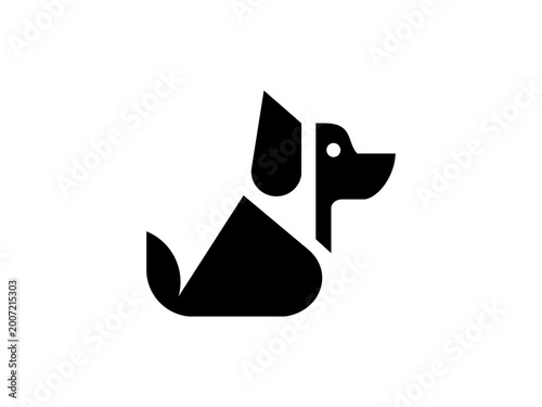 Minimalist Geometric Dog Logo Design