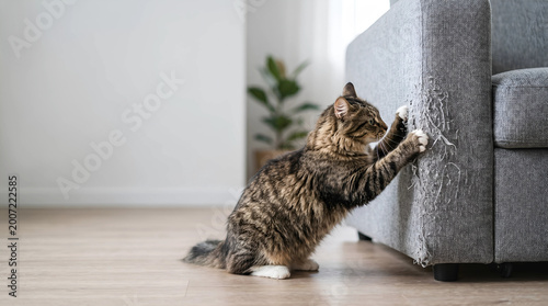 Cat Scratching Sofa Furniture at Home