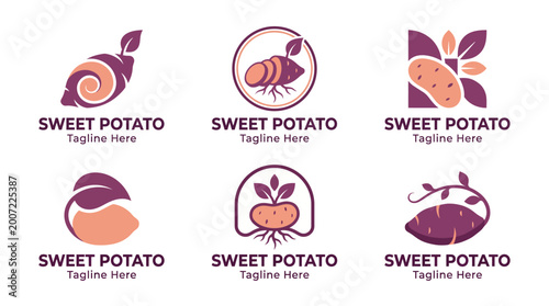 Tablou pe pânză This collection of sweet potato logos displays a range of modern design styles, emphasizing the vegetable's versatility and appeal for various branding opportunities