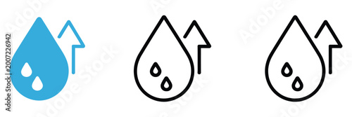 Schilderij op canvas High cholesterol icon, black blue medical graphics, heart lipid symbols, healthc