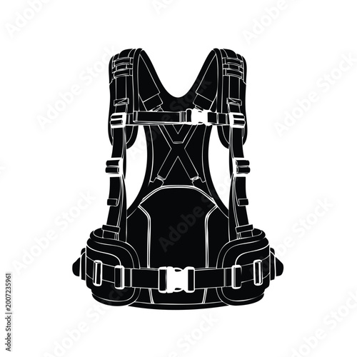 Εκτύπωση καμβά Camera stabilizer vest silhouette set bundle collection isolated on white