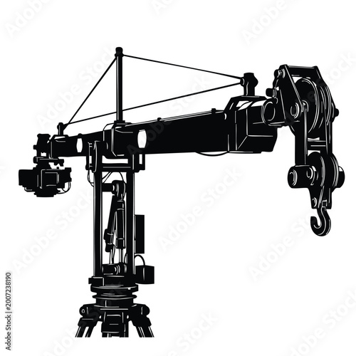 Fényképezés Heavy camera crane jib silhouette set bundle for cinema filming equipment