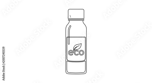 Eco friendly plastic bottle icon, outline style