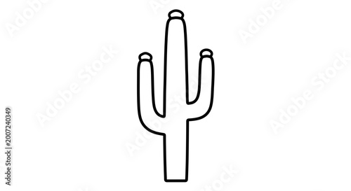 Simple line art illustration of a saguaro cactus