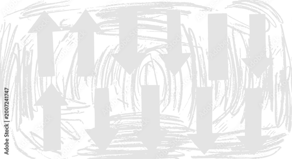 Obraz premium Abstract Arrows Up and Down Motion Background with Scribble Texture