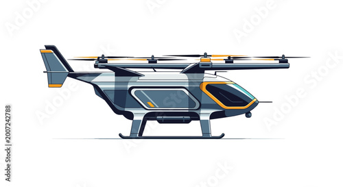 Photos Futuristic electric vertical take-off and landing aircraft