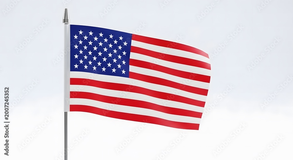Fototapeta premium Happy flag day vibrant american flag waving patriotic usa celebration