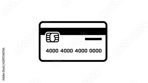 Tableau sur toile Credit card with chip and numbers.