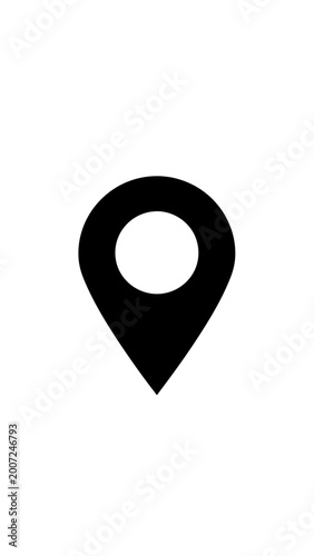 Black Location Map Pin Icon Symbol.
