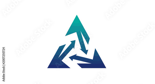 Free Download Stylized triangle with arrows in a cycle - GFXLoad