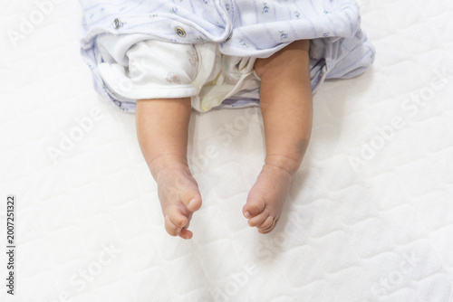 A newborn baby's feet