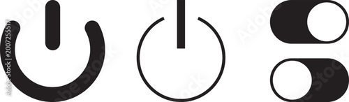 Foto Power icon set with on off button symbols, switch control icons, shutdown sign,