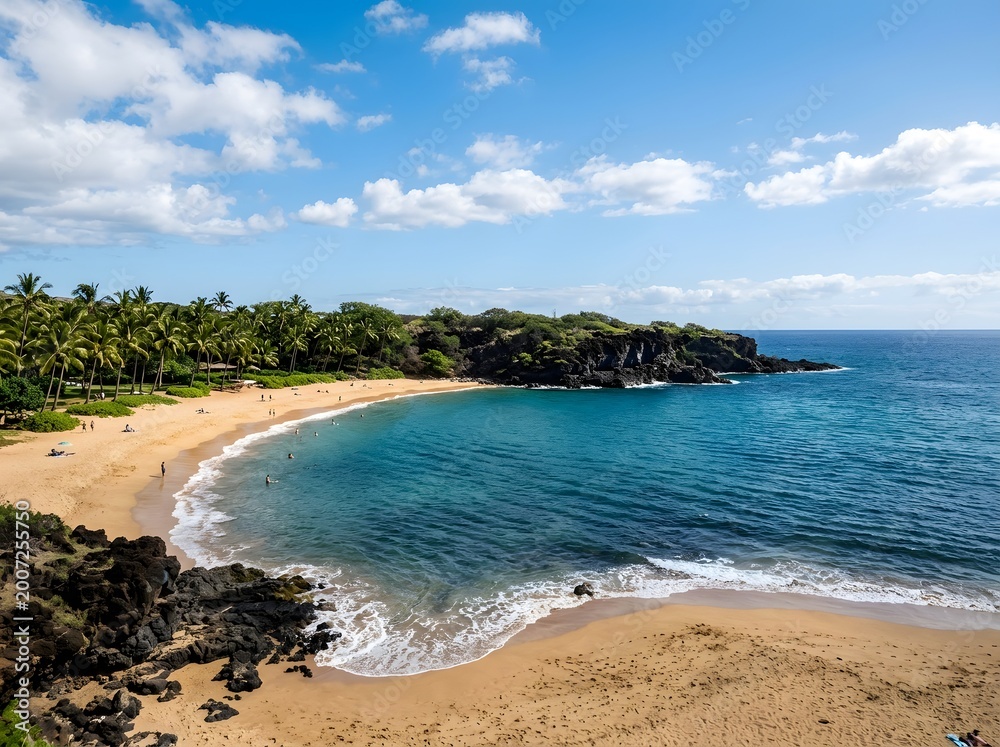 Obraz premium Scenic Hulopoe Beach on Lanai Island Hawaii