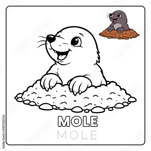 Mole Animal Children Coloring Pages