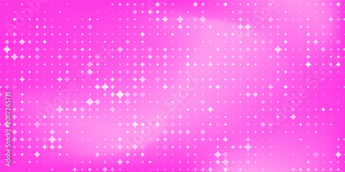 Shining pink purple disco party pattern background. Iridescent sequin mosaic texture. Abstract sparkling halftone wallpaper. Pop up comic glowing glitter backdrop. Retro vector design template