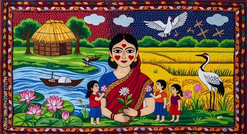 Indian Mother day Nakshi katha stitching
