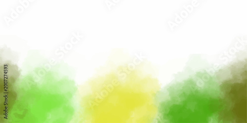 Tableau sur toile Green abstract city landscape with grass, sky and sunny clouds in a bright natur